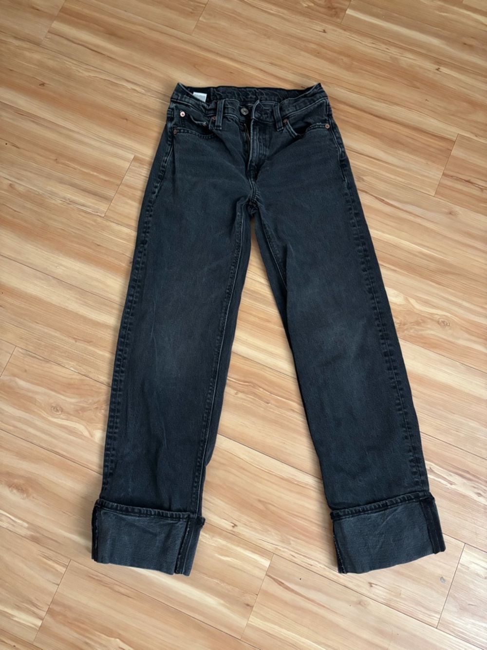 American Eagle Outfitters Black Straight-Leg Jeans